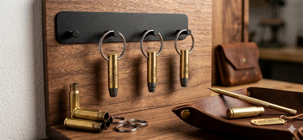 Custom Engraved .38 Special Bullet Keyring (Inert)