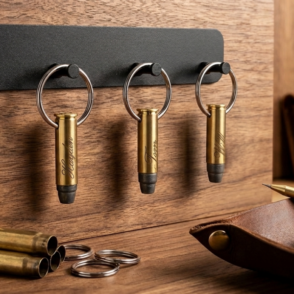 Custom Engraved .38 Special Bullet Keyring (Inert)