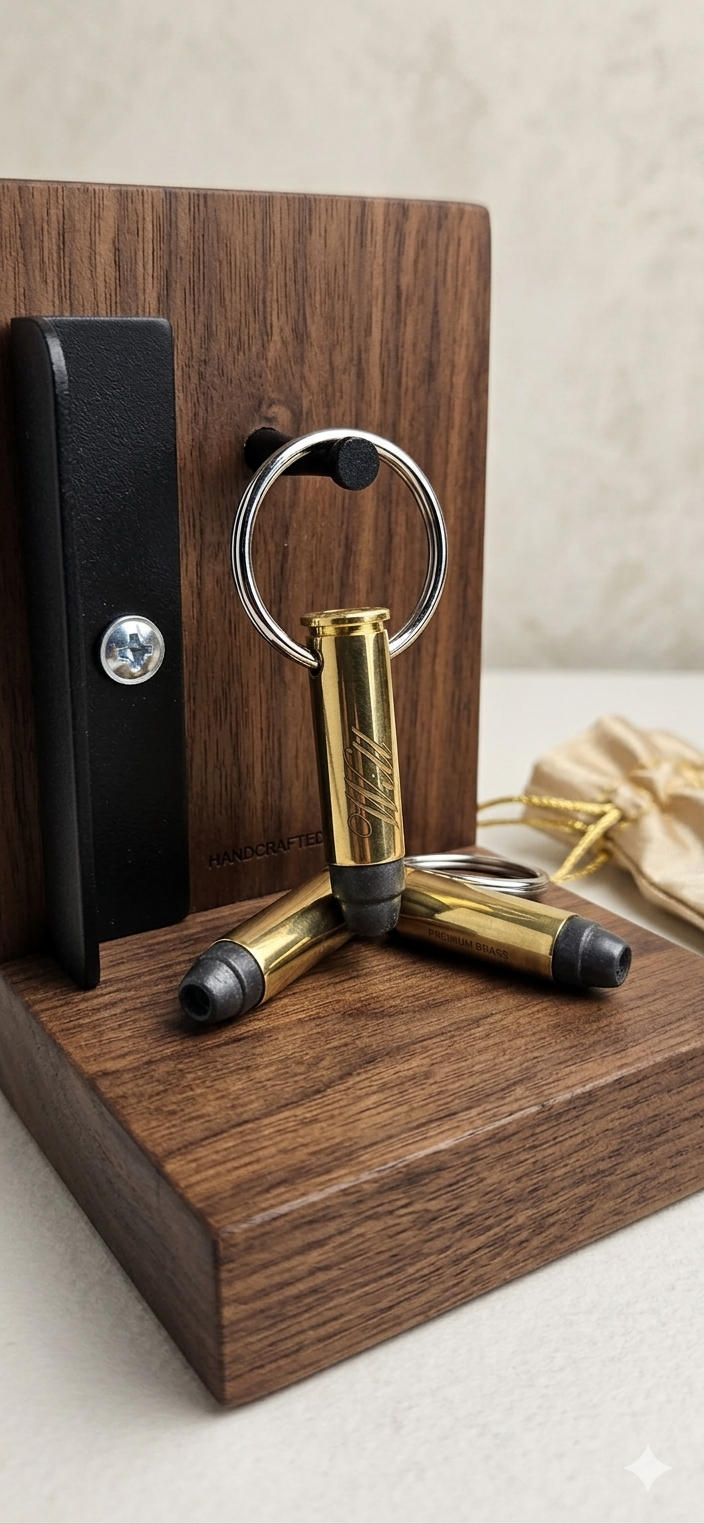 Custom Engraved .38 Special Bullet Keyring (Inert)