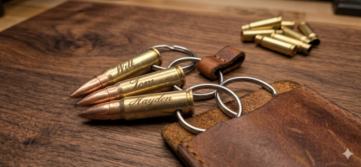 Custom Engraved 7.62 Bullet Keyring (Inert)