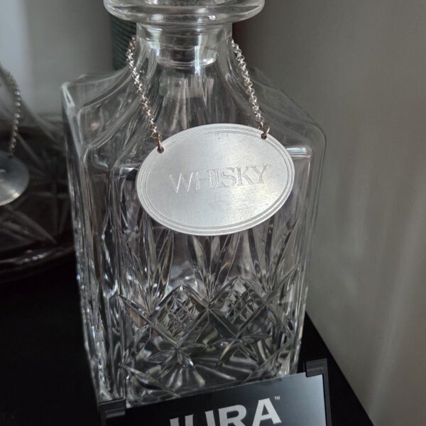 Custom Engraved Decanter Sign with Stand