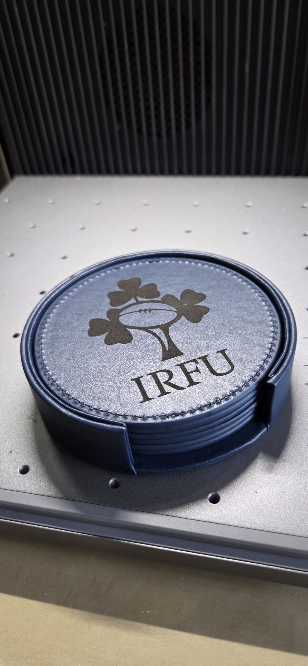 PU Leather Coaster Set with Holder IRFU