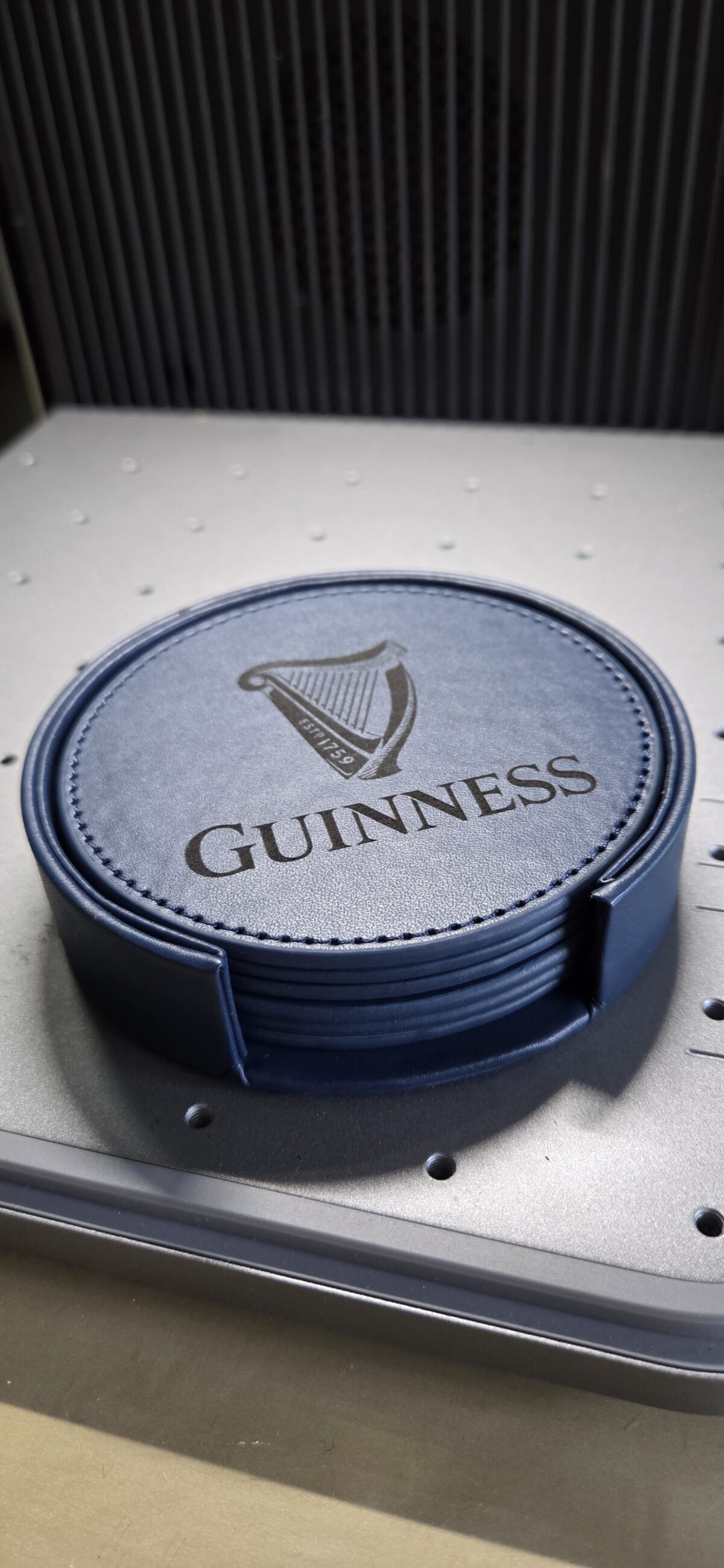 PU Leather Coaster Set with Holder Guinness