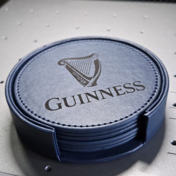 PU Leather Coaster Set with Holder Guinness