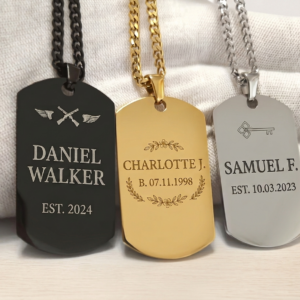 Personalised Engraved Dog Tag Necklace