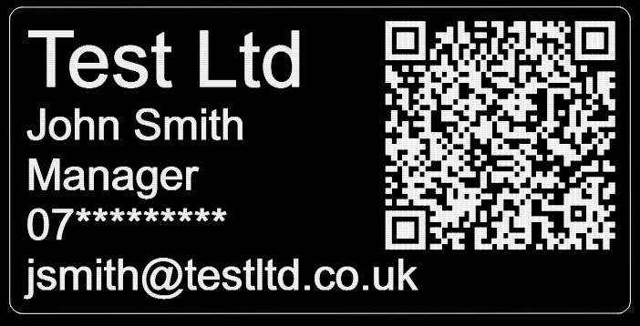 Personalised Black Metal Business Card