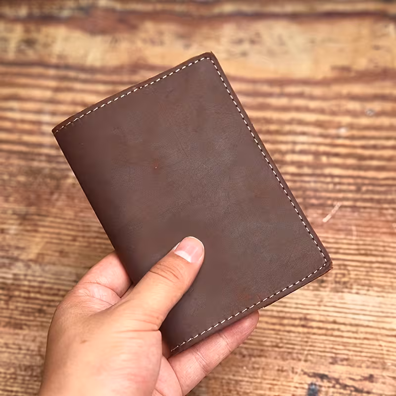 Personalised Crazy Horse Leather Passport Cover